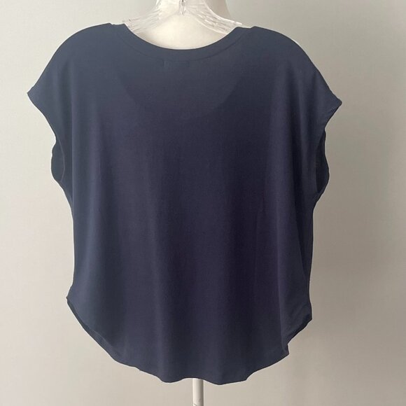Kiss & Cry Size L (fits like M-L) Navy Blue Women's Top Sleeveless Round Neck - Picture 2 of 3
